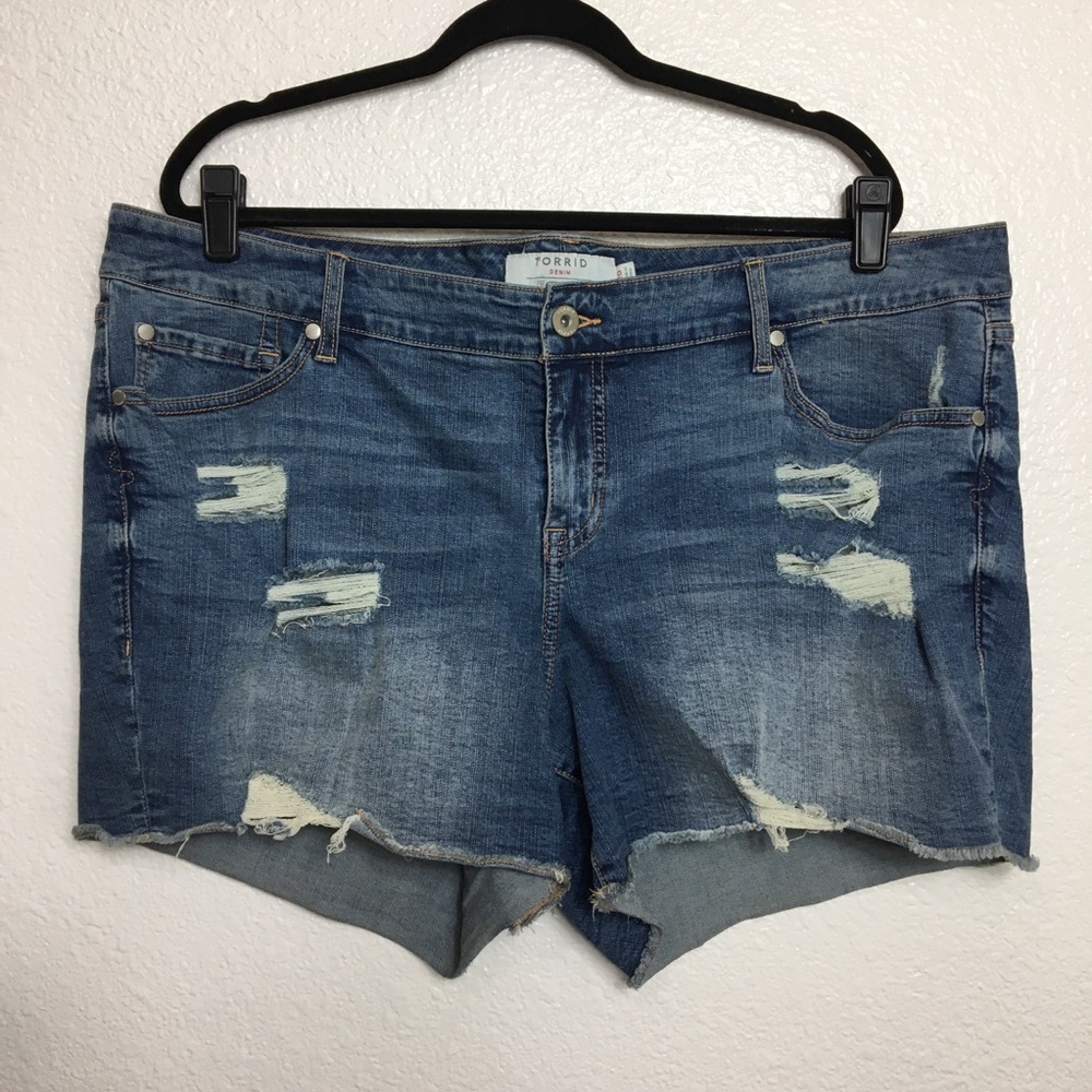 Torrid Distress Denim Shorts